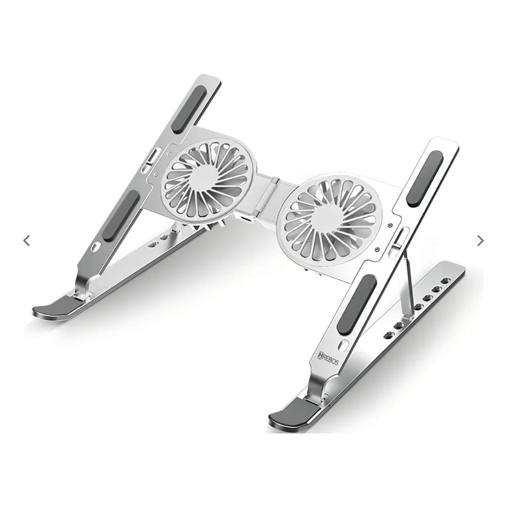 Suporte Notebook Articulado Ajustável Alumínio com Cooler Duplo USB Ergonômico