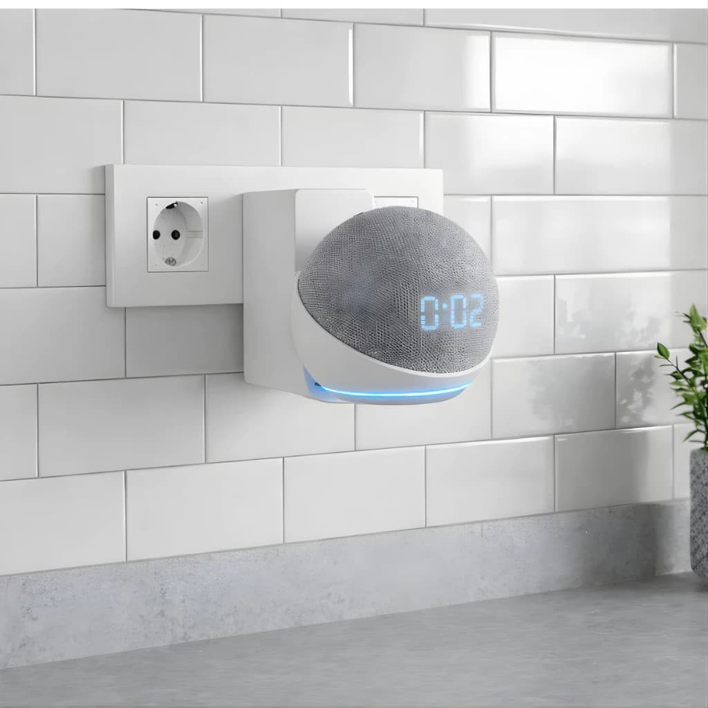 Suporte Alexa Echo Dot 4 / 5 de Tomada | Organizador Sem Fios para Echo Dot