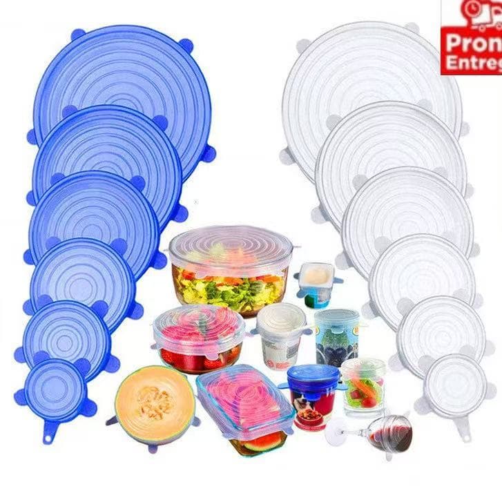 Kit 1/2/3 Tampas Panela Silicone Universal Reutilizável Elástica Tampas Silicone Cozinha Geladeira