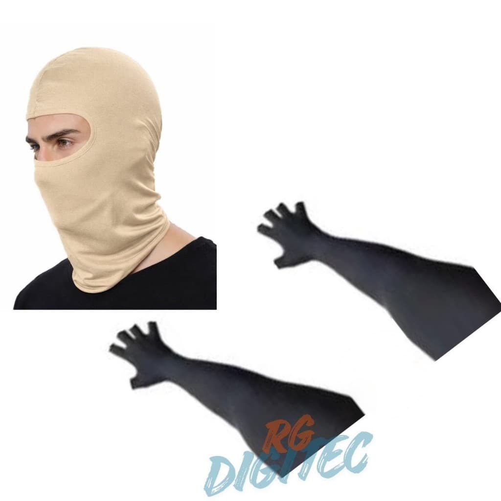 Kit touca e luva balaclava mangote manguito touca ninja ciclista esportes ao ar livre motoqueiro Uber moto 99 moto ifood
