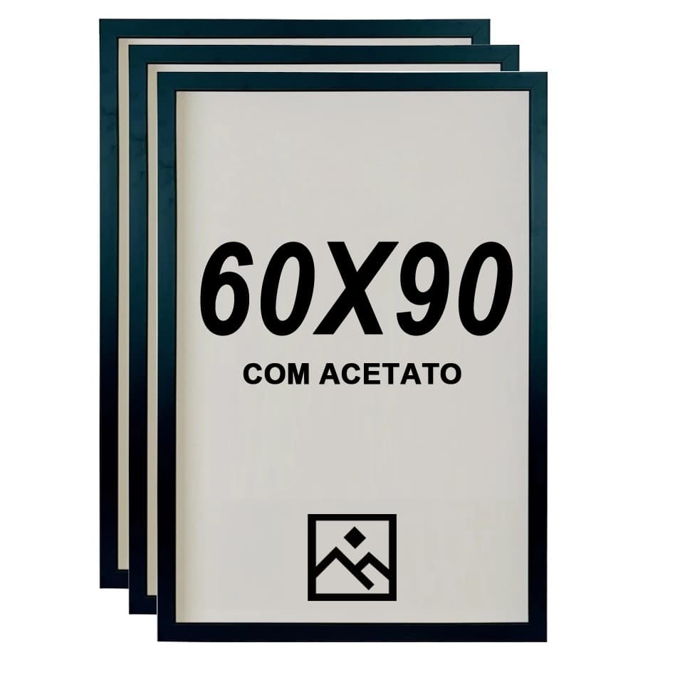 Kit 3 Quadros Moldura 60x90 cm - POSTER