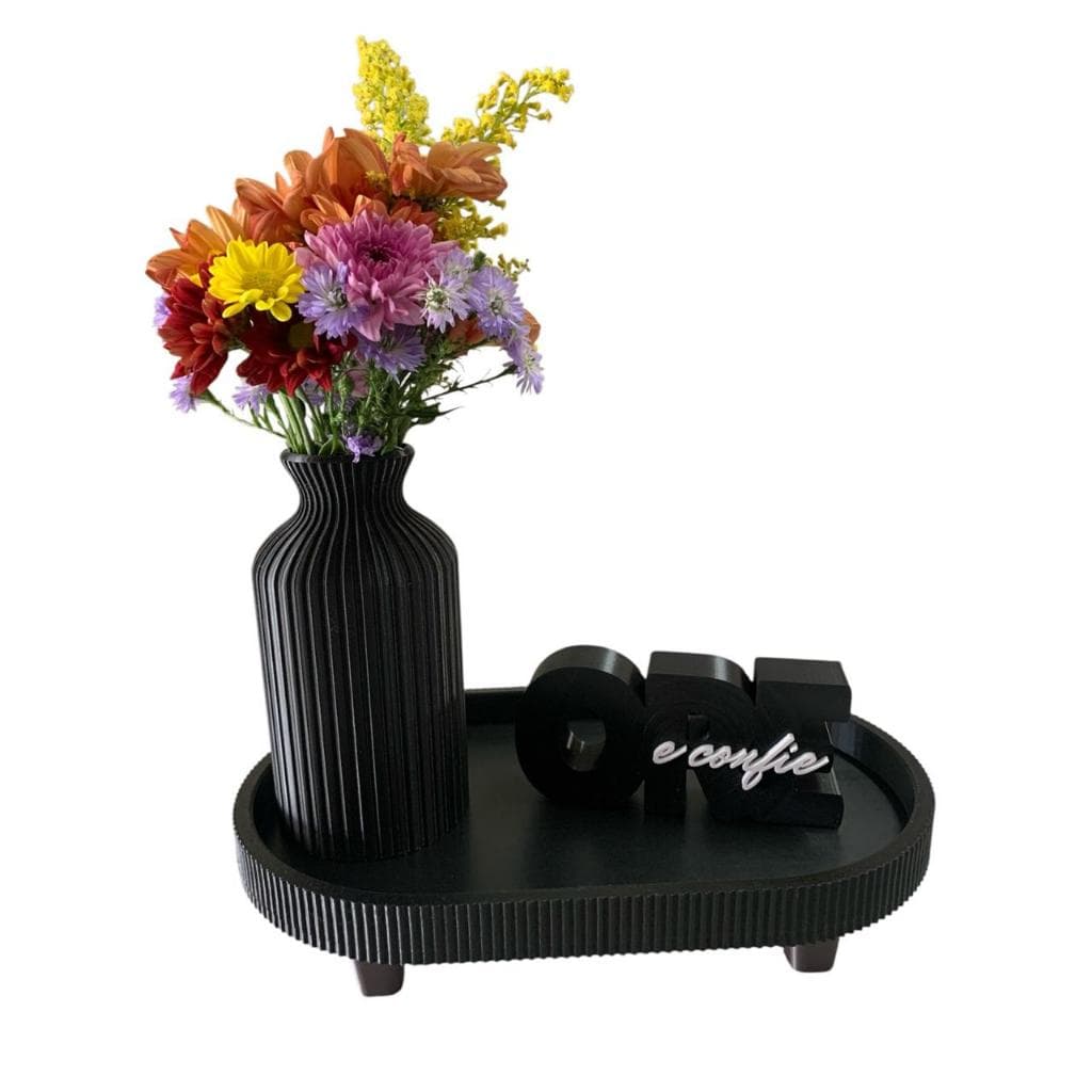 Kit Decorativo Ore e Confie + Vaso e Bandeja Porta Decoração