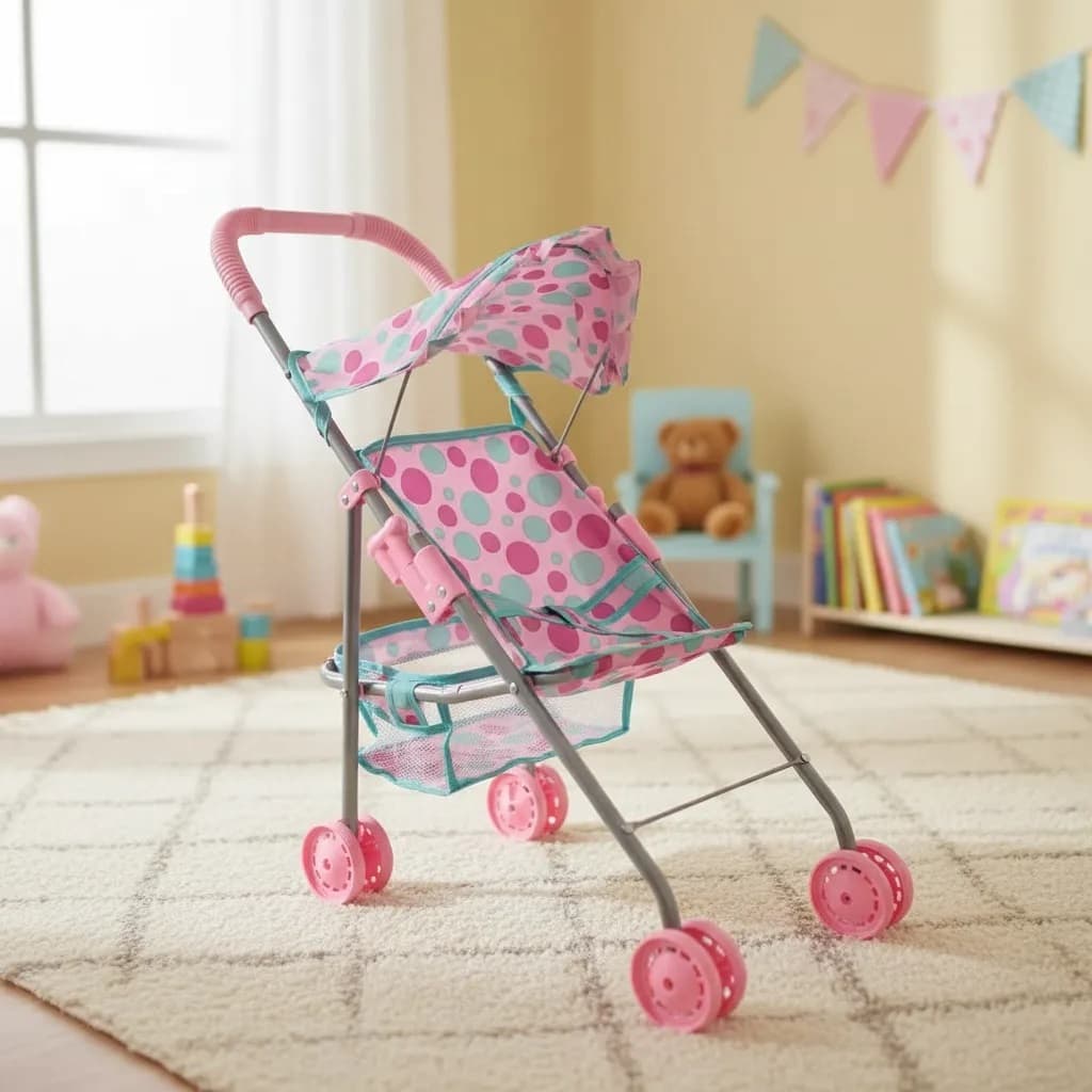 Carrinho Infantil De Boneca Dobravel De Passeio Para Menina