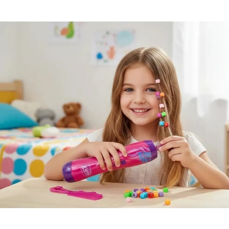 Aplicador de Miçanga Tereré Para Cabelo Trança Brinquedo Menina Tererê Terere
