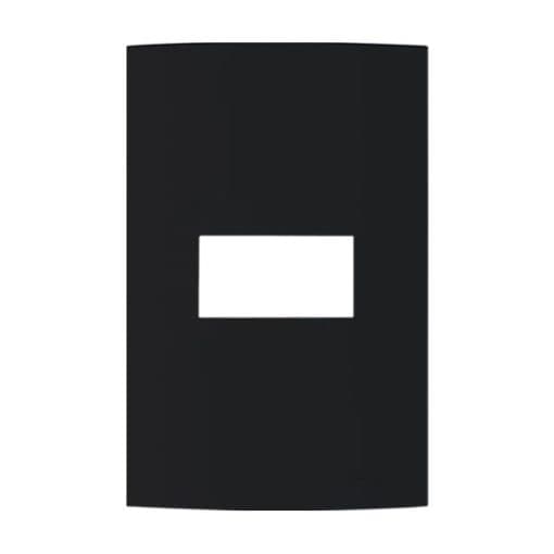 Placa 4x2 Para 1 Módulo Margirius Sleek Ebony Preta