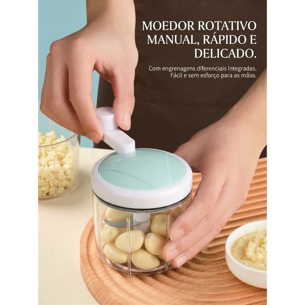 Picador de alimentos manual | Triturador Manual de Alho Legumes Carne | Processador Sem Bateria