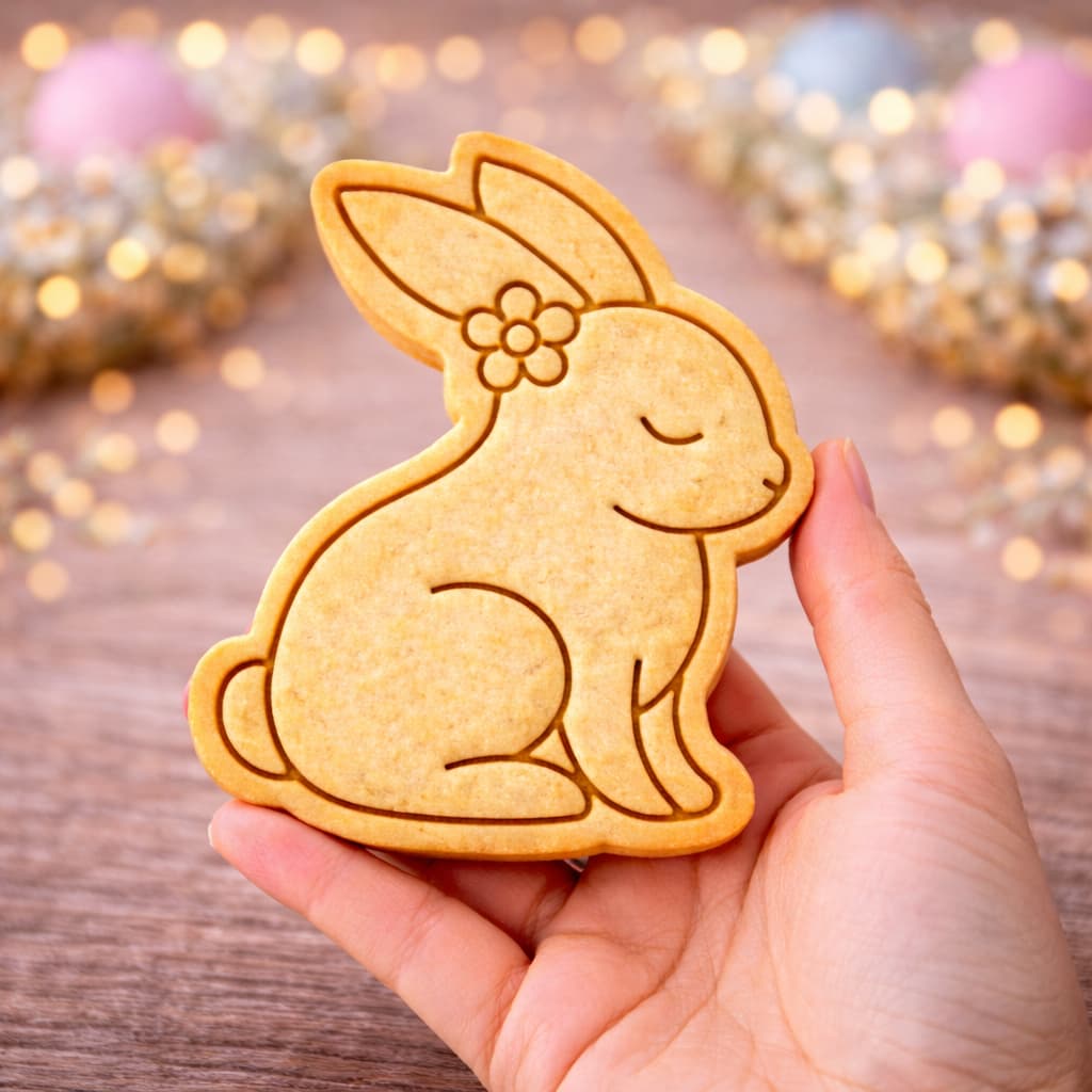 Cortador de Biscoito Coelhinha Páscoa de Laço Molde Bolacha Pasta Americana Biscuit Confeitaria