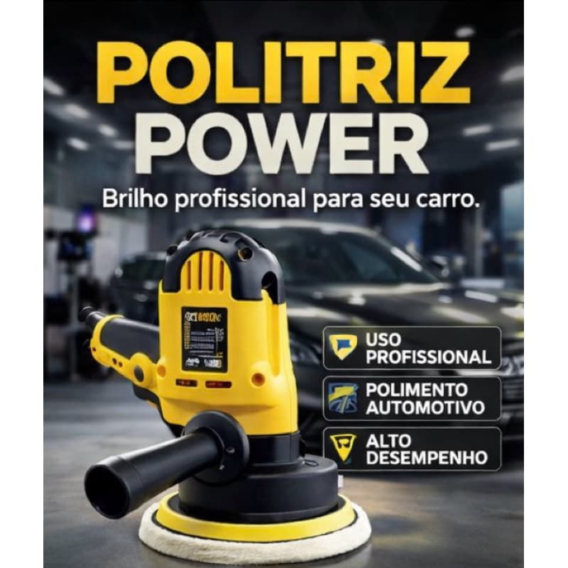 Politriz Automotiva 127V Profissional Lixadeira Polimento Carro Pintura Brilho