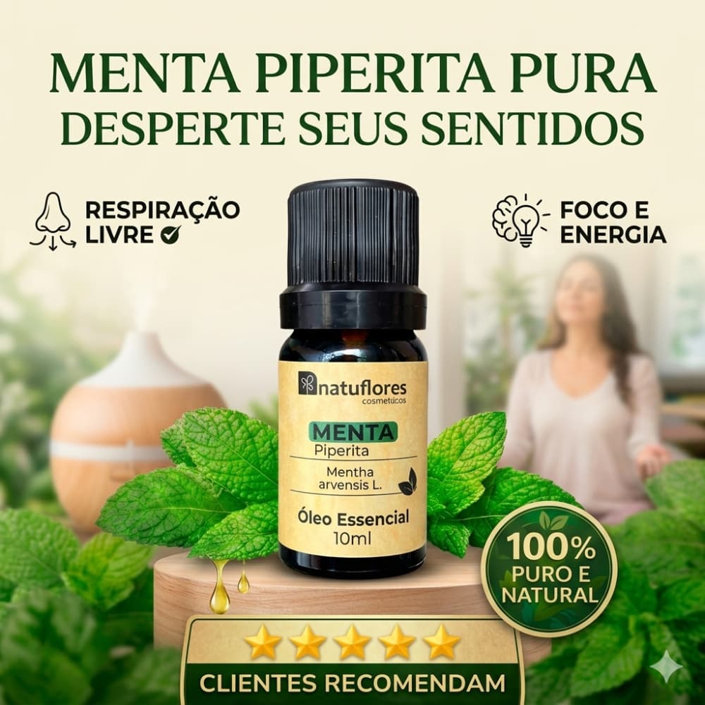 Óleo Essencial Menta Piperita Alívio Imediato 100% Concentrado Puro Natural Original 10ML