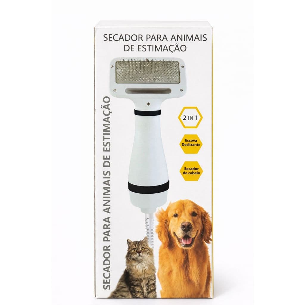 Secador Para Cães E Gatos 2 Em 1 Escova Secadora Banho e Tosa Animais Domésticos Pet