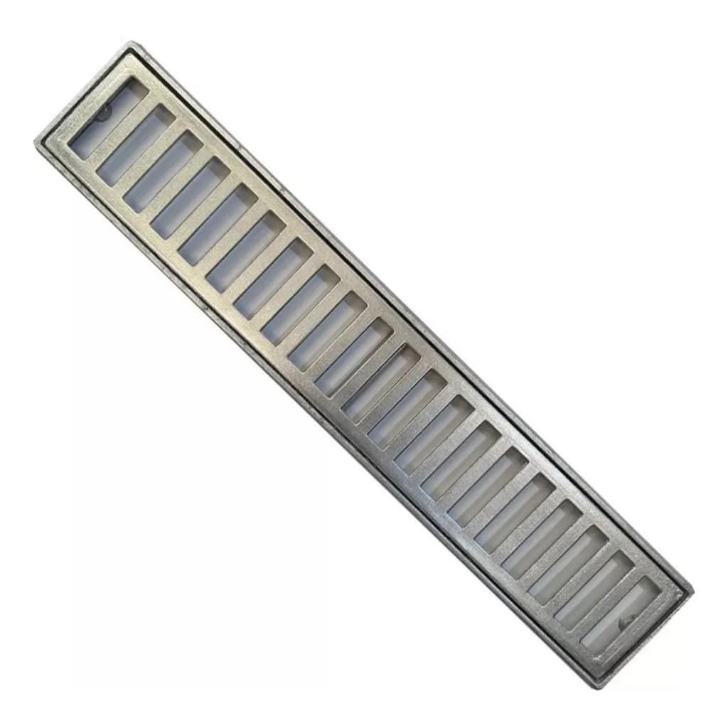Ralo Linear 10x50 Grelha Alumínio Coleta Água Pluvial Instalação Piscina Area