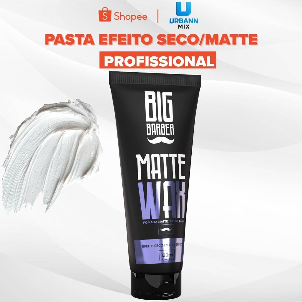 Cera Capilar Matte Wax Bisnaga Big Barber 120g Efeito Seco Profissional