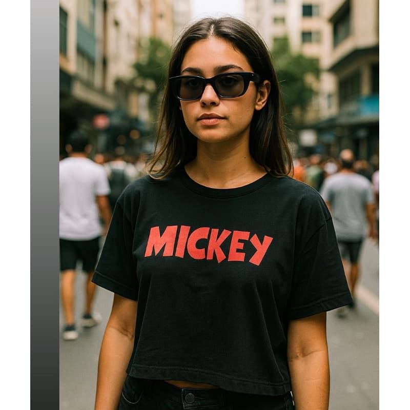 Blusinha Cropped Top Feminino Preto Oversized Algodao Croped Soltinho Blusa Basica