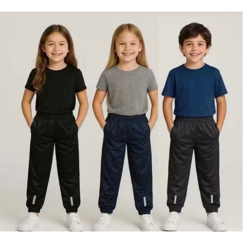 KIT 03 CALÇA JOGGER INFANTIL COM ZIPER NO BOLSO MASCULINA DO 4 ao 16