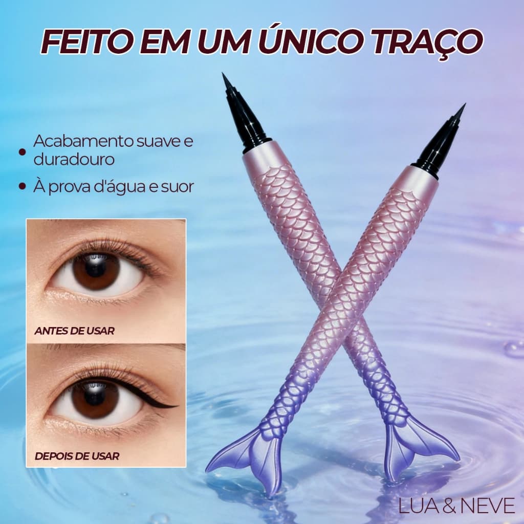 Delineador Líquido Lua&Neve Preto À Prova D’água, Longa Duração e Não Borra