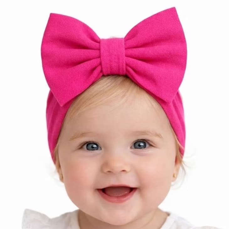 Faixinha Turbante Bebê Laço em Pé - Viscolycra Macia Não Aperta - Várias Cores