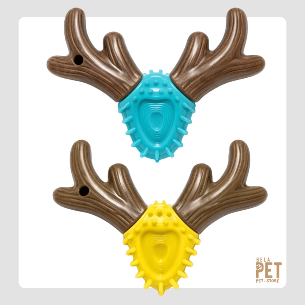 Brinquedo Mordedor para Cachorro em Formato de Chifre – Mordedor Resistente para Pet