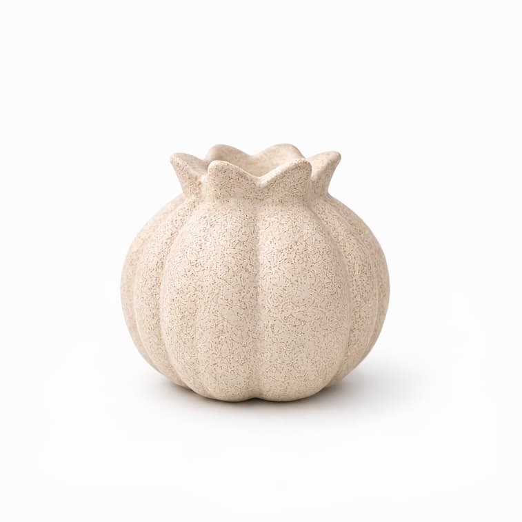 Vaso Decorativo Bege Estilo Romã
