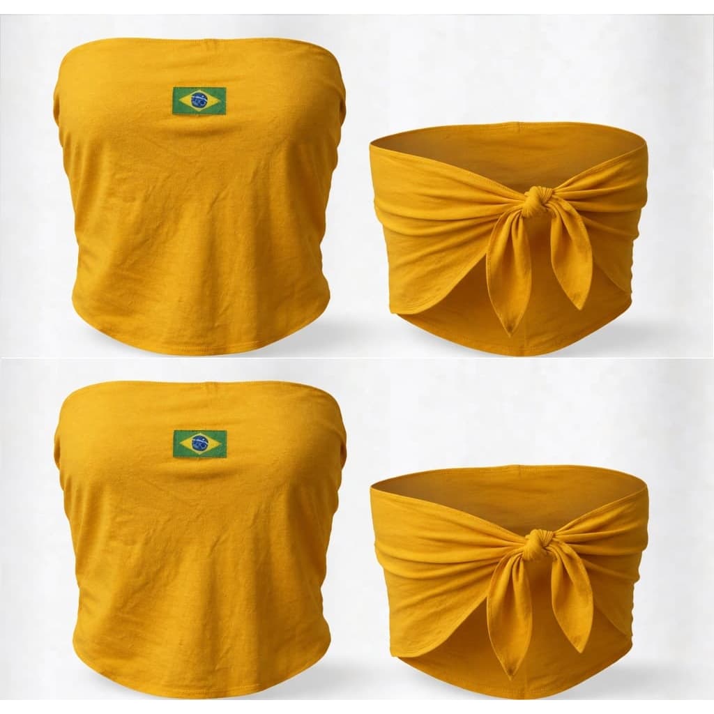 Bandana Top e Lenço Brasil Copa Do Mundo 3 Funções