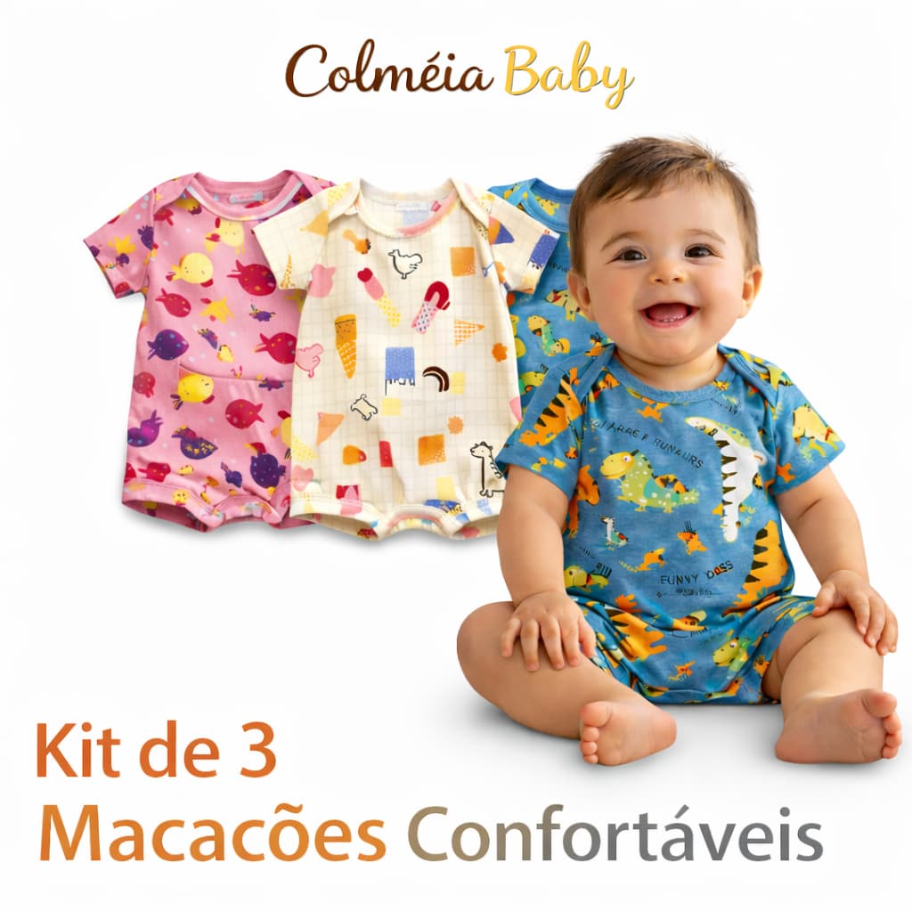 Macacão Bebê | Roupa Bebê | Macaquinho Bebê | Roupa verão bebê | Roomper