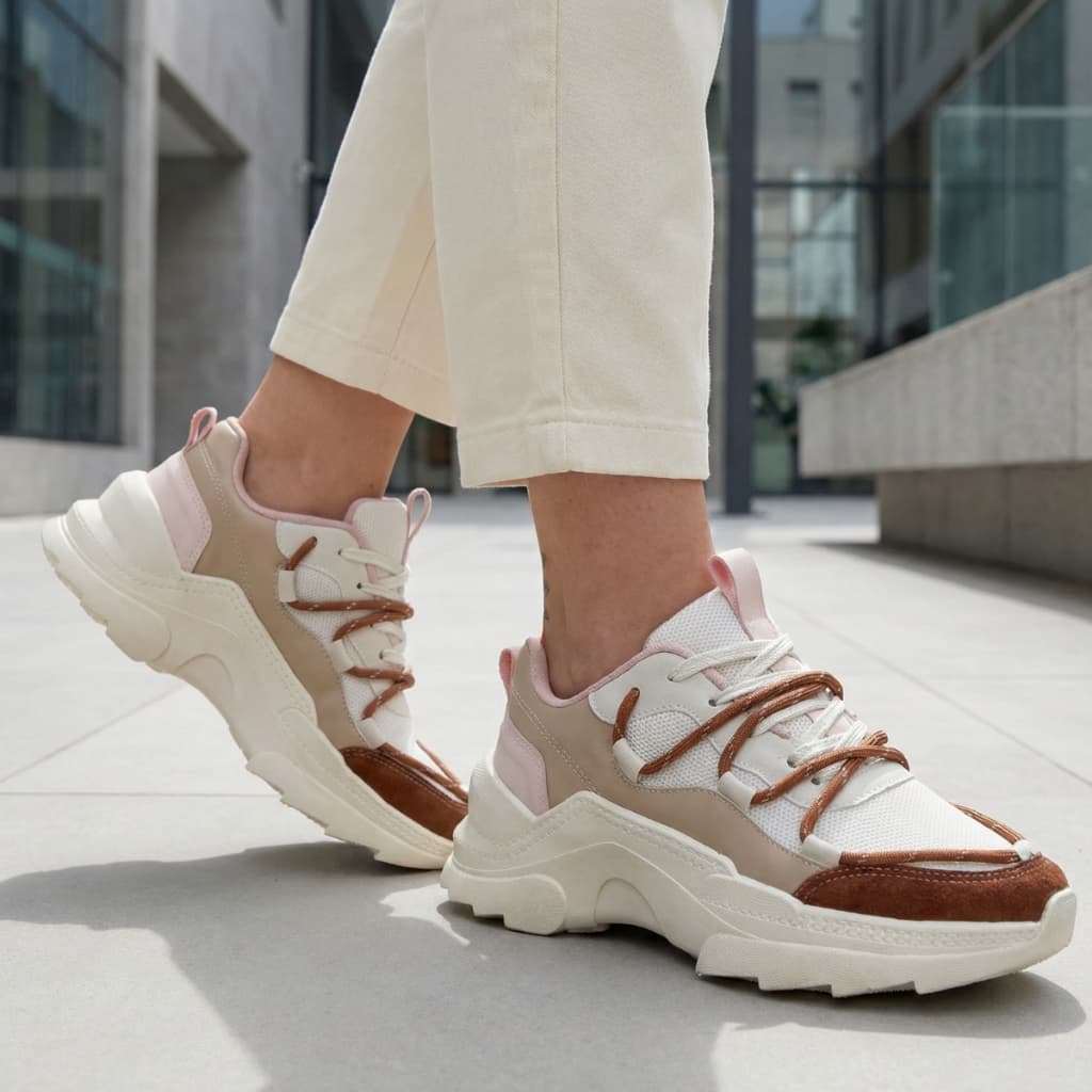 Tênis Feminino Confortável Sneaker Plataforma, Tratorado de Alta Qualidade