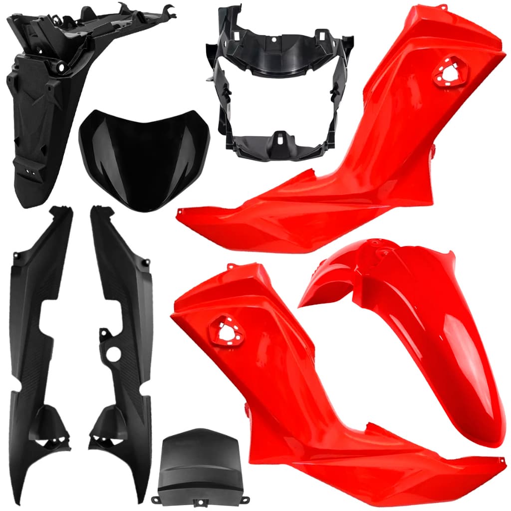 Kit Carenagem Completa Paralama Rabeta Lateral Farol Pop 110 2016 2017 2018 até 2024