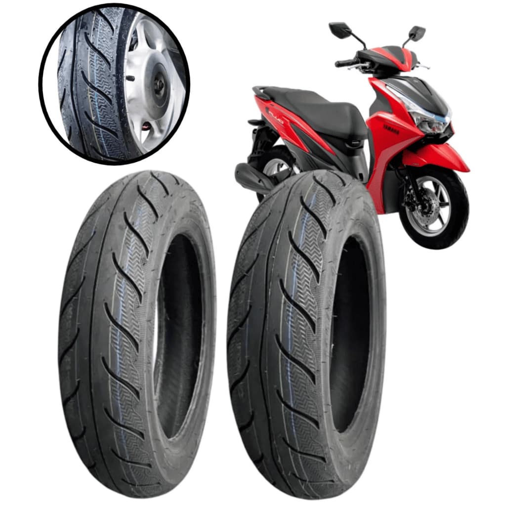 Par Pneus Kenda 110/90-12 + 100/90-12 k6009 Yamaha Fluo 125 K6009F Traseiro Dianteiro