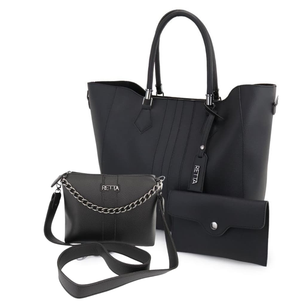 Kit Bolsa Feminina Elegante Sacola Grande + Bolsa Transversal Pequena Retta Oficial