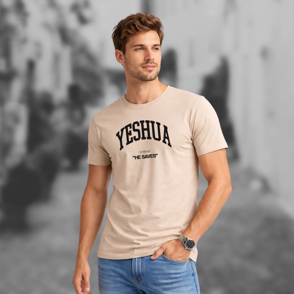 Camiseta Masculina Moda Evangélica Estampada Yeshua Casual Promoção