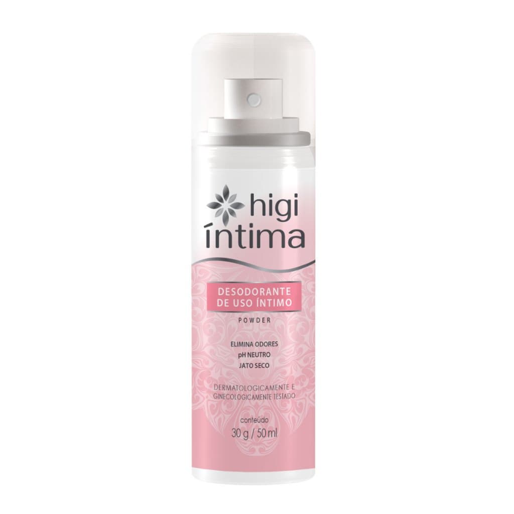 Desodorante Íntimo Feminino Powder 50ml com pH Neutro e Jato Seco Higi Íntima