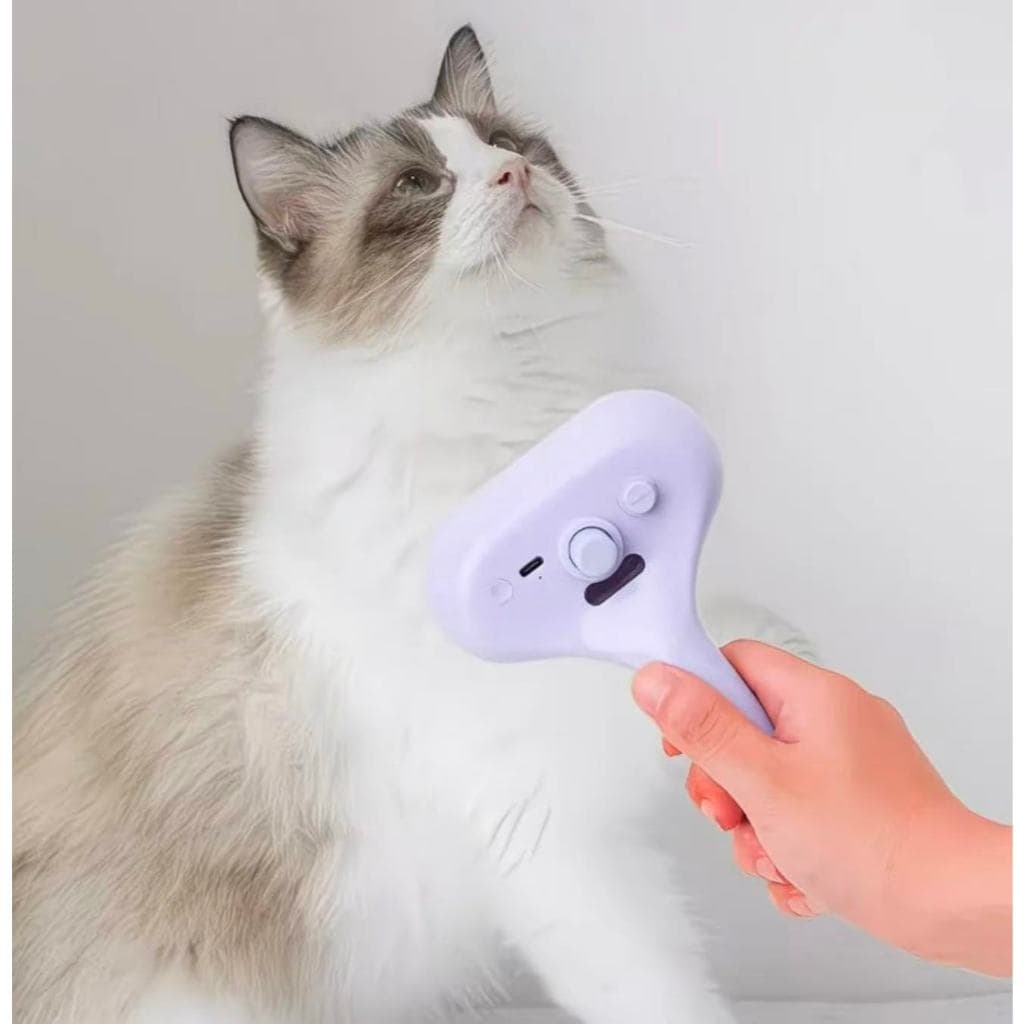 Escova para Pets com Spray Massageadora Remove Pelos Anti Odor para Cães e Gatos