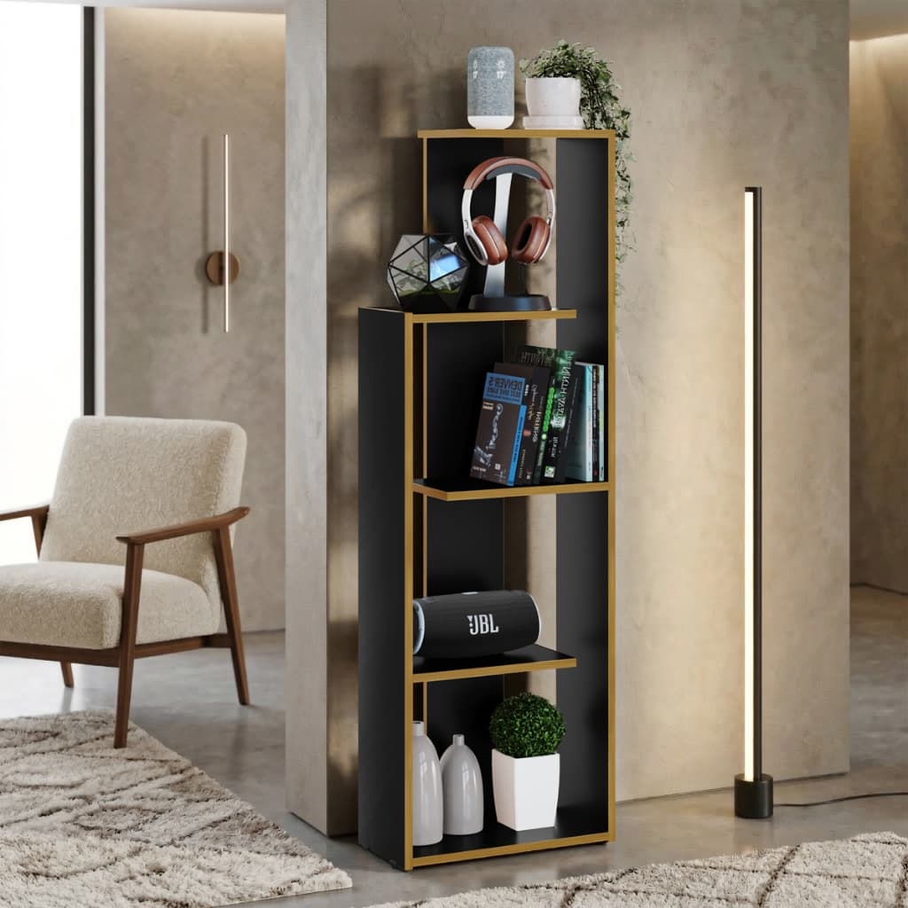 Multiuso Vertical Prateleira com Nichos Estilo Industrial para Sala Quarto Coluna para Decoração