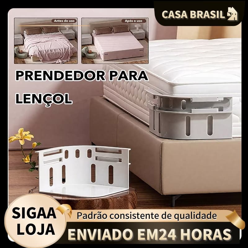 4pcs Prendedor de Lençol Antideslizante – Fixador de Cama Ajustável, Fita Sem Pregos