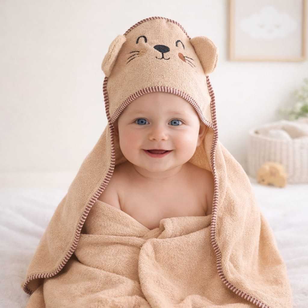 Toalha de Banho Bebê com Capuz Ursinho Super Macia Soft Antialérgica Enxoval Bebê