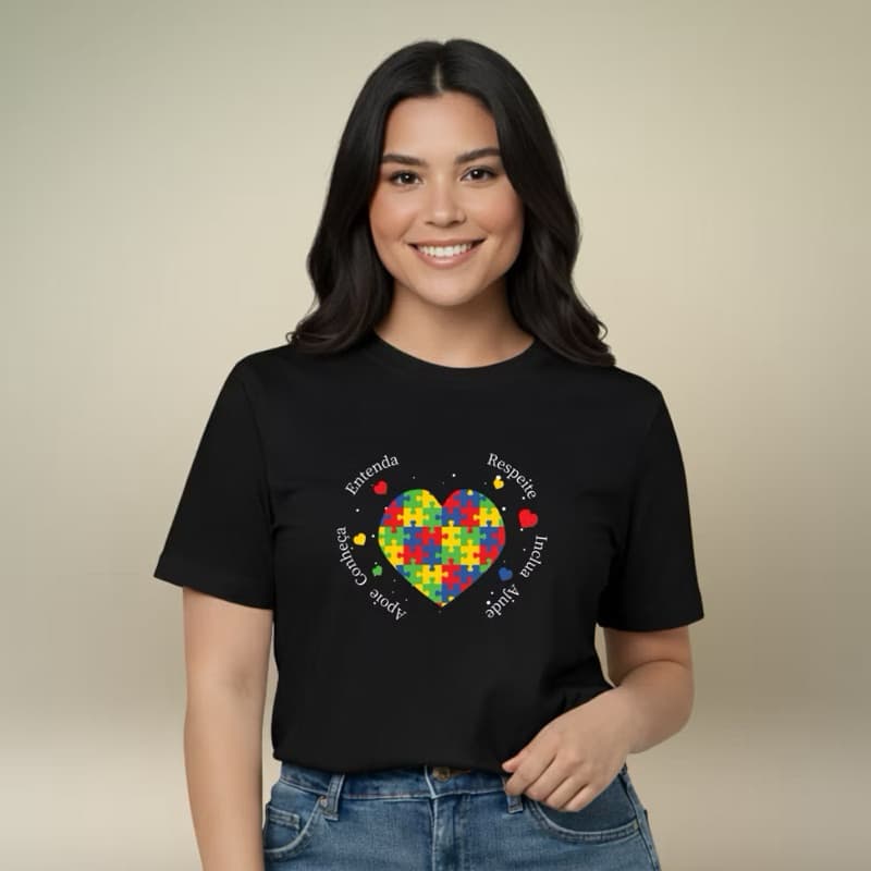 Camiseta Blusa T-shirt Inclusiva Especial Estampada