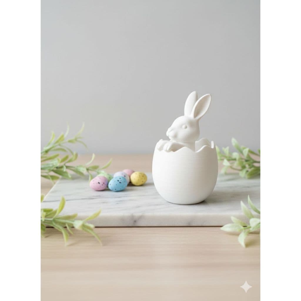 Coelhinho na Casca de Ovo – Decoração Delicada de Páscoa para Casa 3D