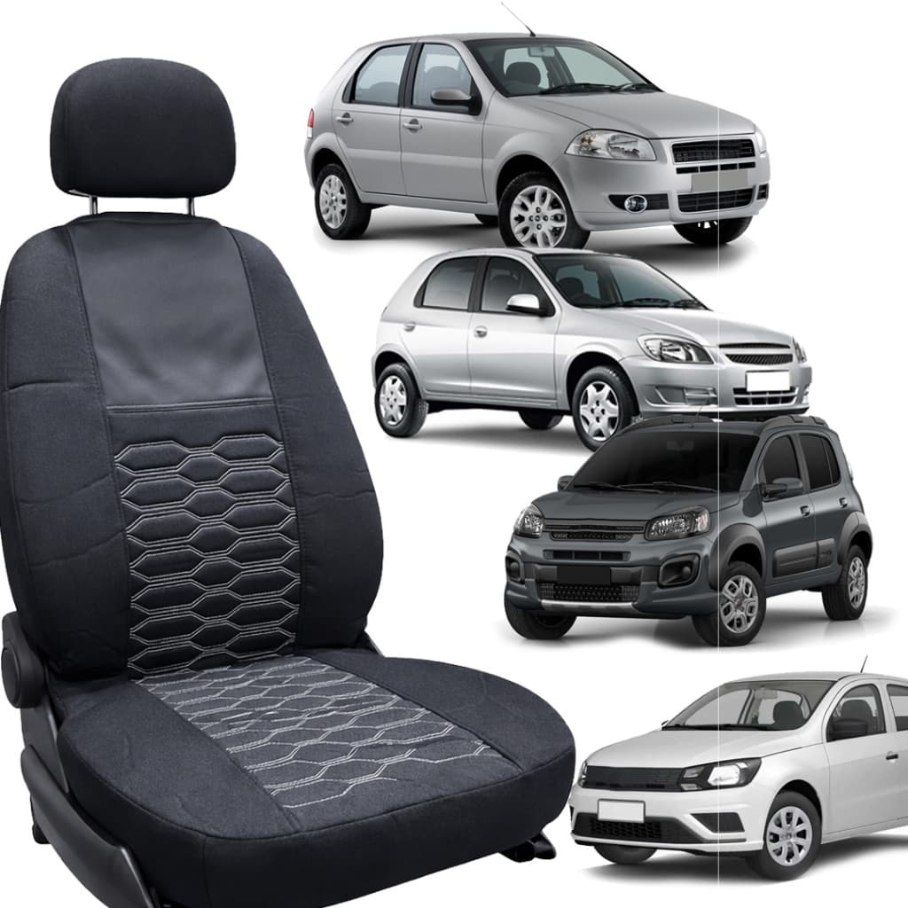 Capa Banco Carro Tecido Original Costura Eletrônica Kit Universal Fiat Chevrolet Volkswagen Proteção