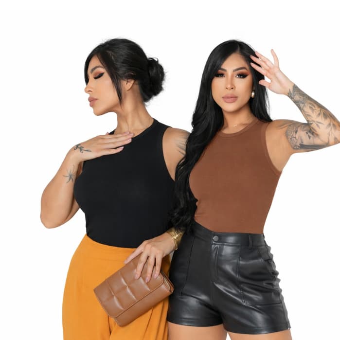 Blusas Feminina Regata Canelada Ribana Premium Social Americana Básica Zero Transparecia Promoção
