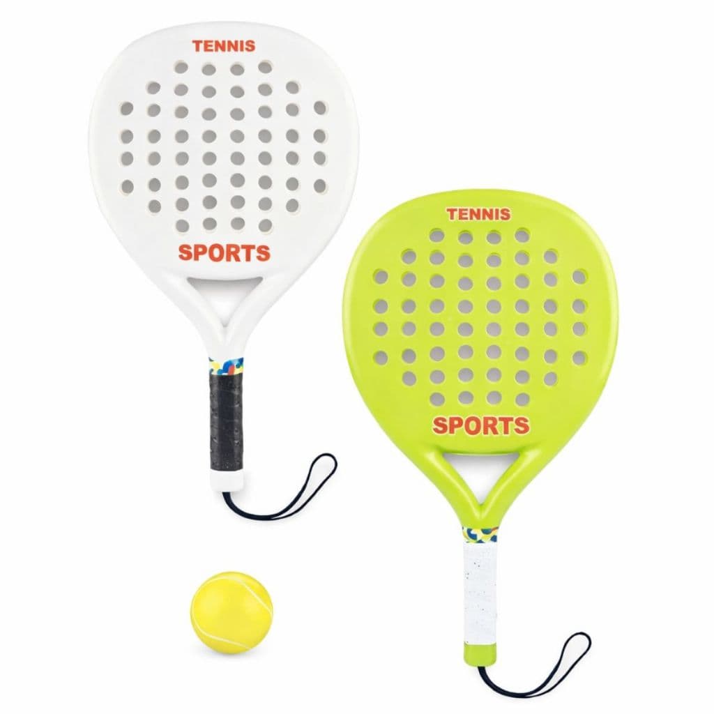 Kit 2 Raquetes Tênis C/ Bolinha Beach Tennis Praia Jogo Infantil Brinquedo