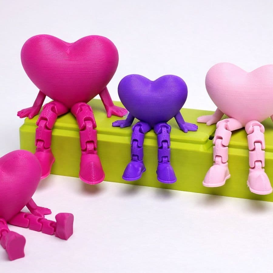 Coração com Perninhas 3D Articulado Presente Criativo Dia dos Namorados