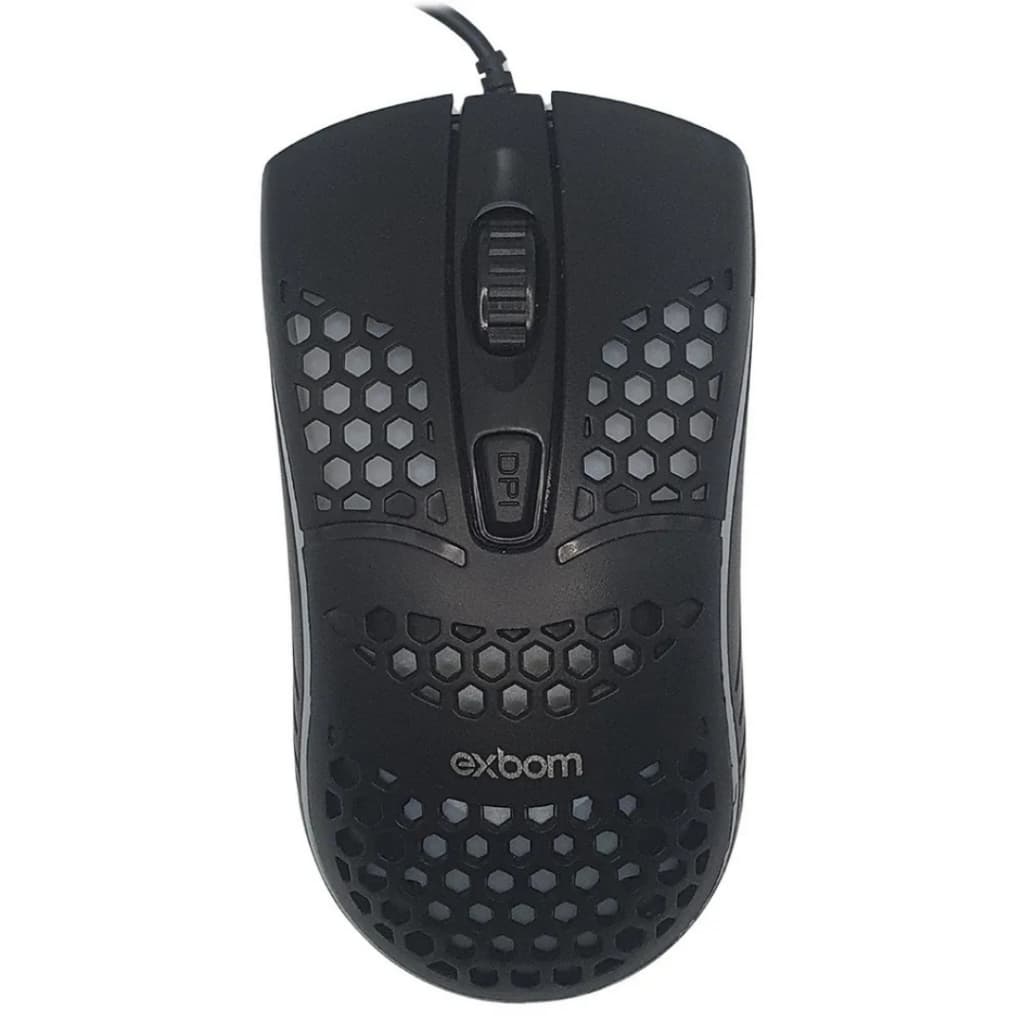 Mouse Gamer RGB Colmeia Ultraleve 1600 DPI Alta Precisão Ergonômico USB PC Gamer