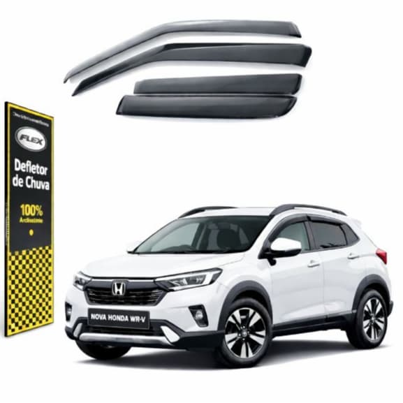 Calha Defletor de Chuva  Novo WR-V 2025 a 2026 4 Portas Acrílico Fumê Ecoflex