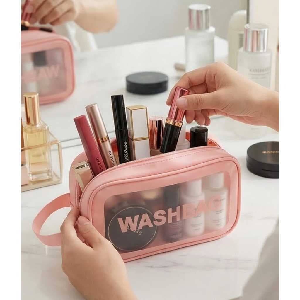 Necessaire Transparente Porta Maquiagem Bolsa Organizadora Viagem Feminina