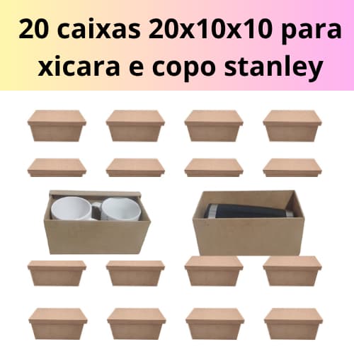 20 caixa 20x10x10 porta xicara ,caneca, copo stanely padrinho madrinha, lembrancinha Caixa 20x10x10 com 20 unidades