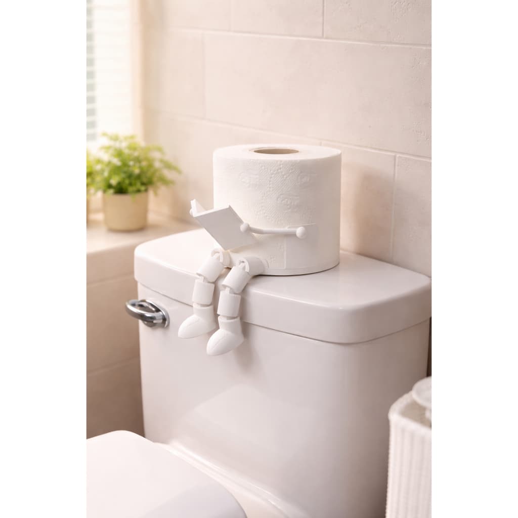 Suporte Papel Higiênico com Pernas Articuladas Decoração Banheiro