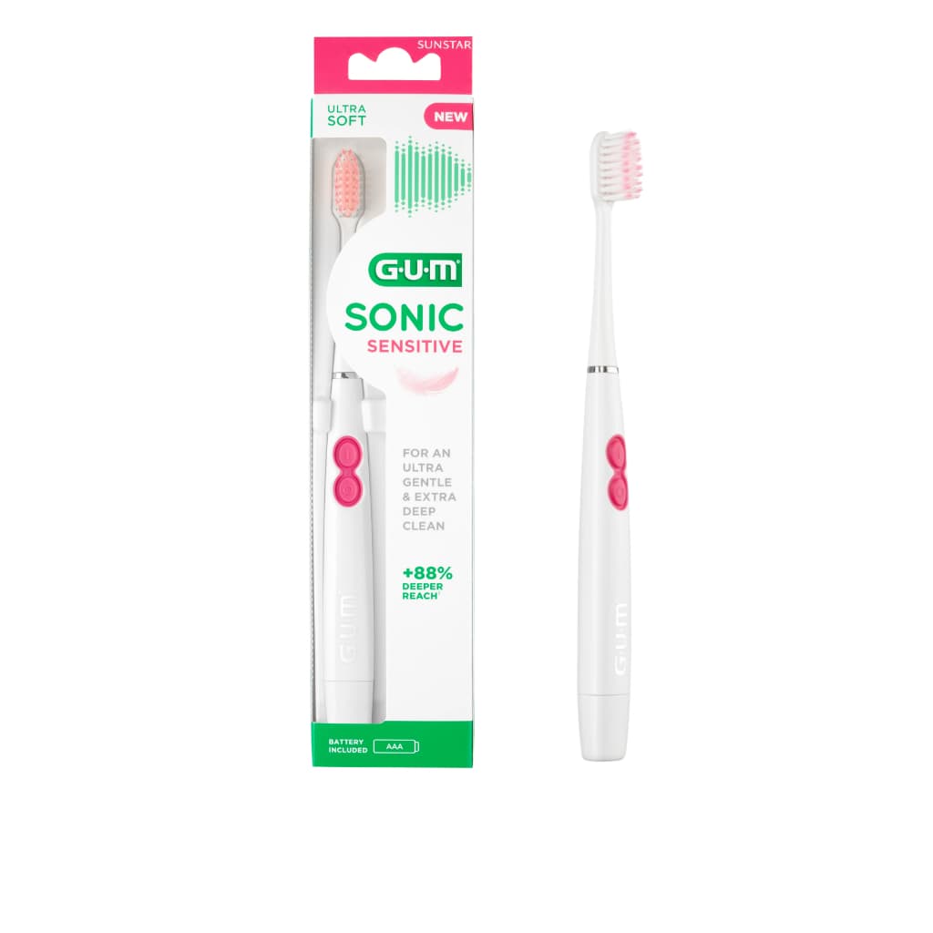 Escova de Dente Elétrica Sonic Sensitive GUM Branca 1.5V (Indicada para dentes sensíveis)