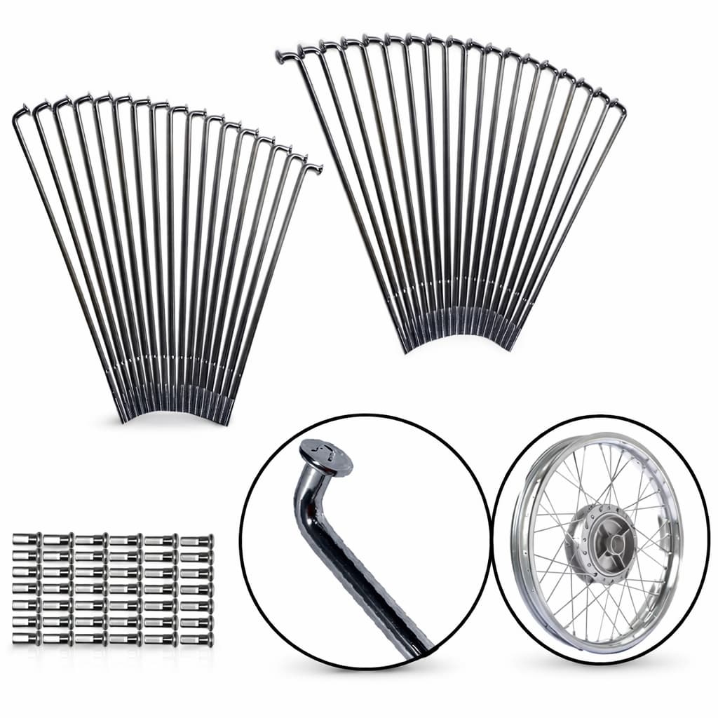 Kit Raio Roda Aço Cromado Dianteiro E Trasseiro Xtz 125 Xt 225 Cromado 4mm Modelo Original
