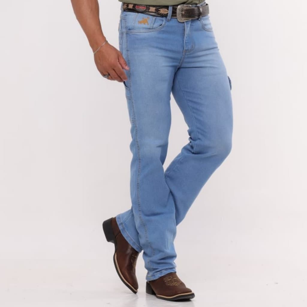 Calça MASCULINA CARPINTEIRA Country Rodeio Jeans Grosso Premium Elastano Com Lycra