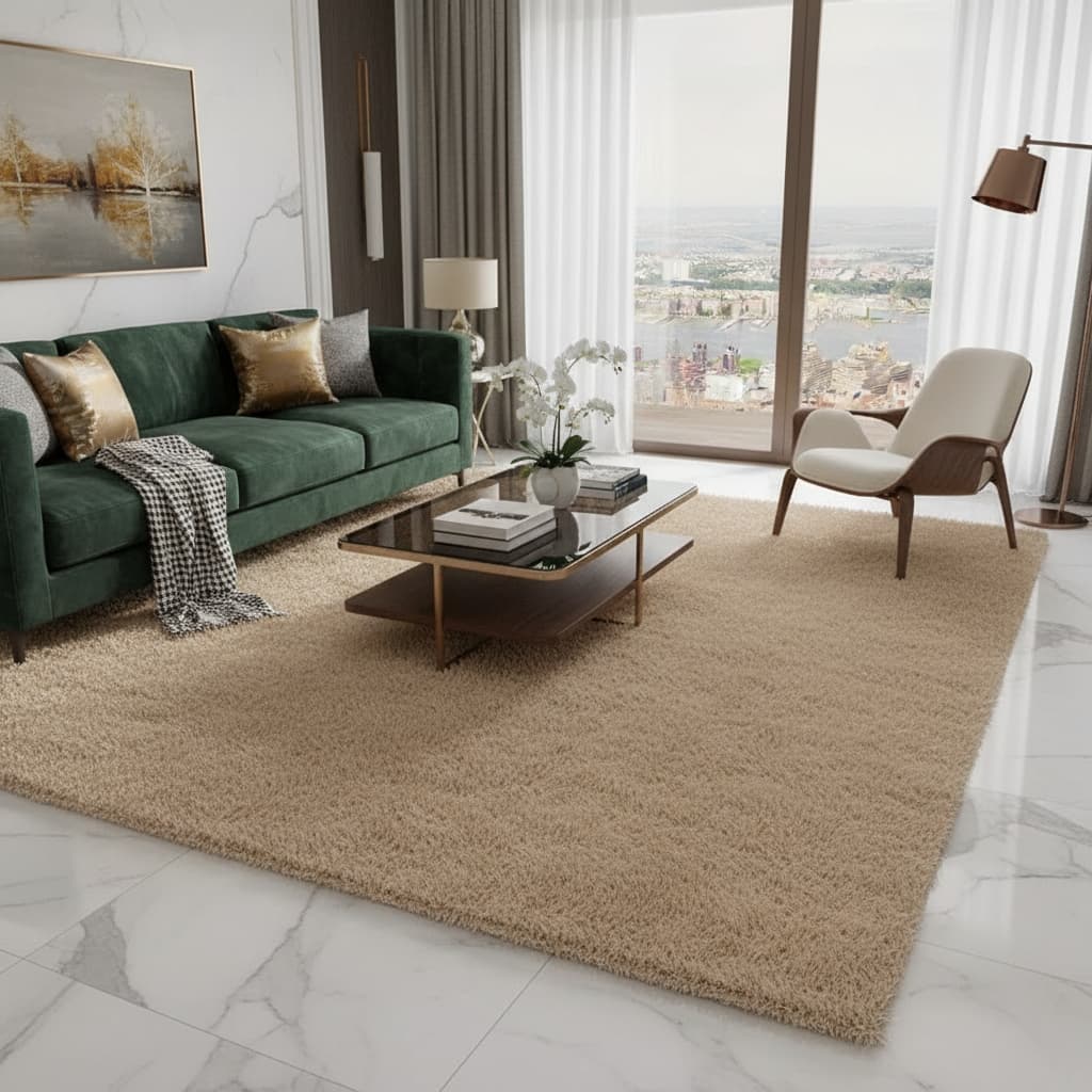 Tapete Grande para Sala Peludo 2,00x2,50 Antiderrapante Promoção Pelos Altos Luxo Quarto
