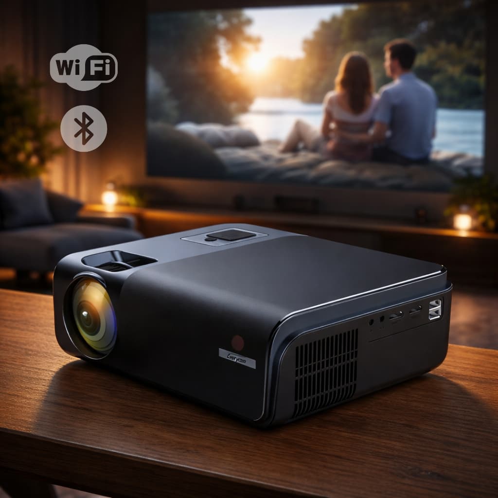 Projetor Everycom R15A 6800 Lumens Com Função de Espelhamento Bluetooth e Wifi